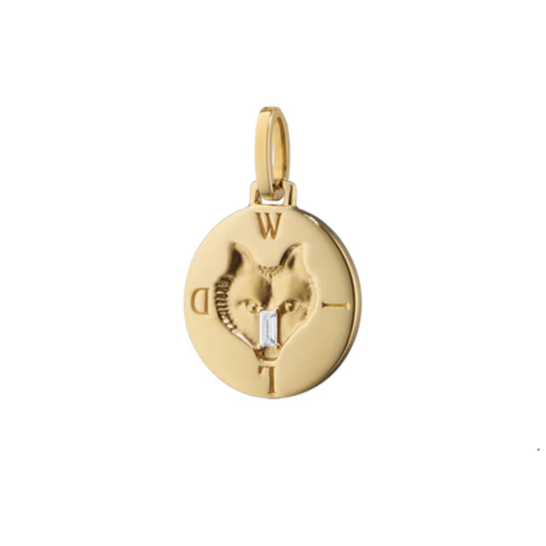 MONICA RICH KOSANN 18kt Yellow Gold Wild Wolf Gold Intaglio Charm