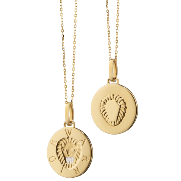 MONICA RICH KOSANN 18kt Yellow Gold "Warrior" Lion Intaglio Charm