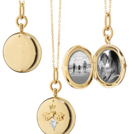 MONICA RICH KOSANN 18kt Yellow Gold Queen Bee Gold Locket Necklace