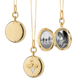 MONICA RICH KOSANN 18kt Yellow Gold Queen Bee Gold Locket Necklace