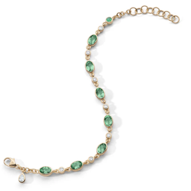 MONICA RICH KOSANN 18kt Yellow Gold Green Tourmaline Tennis Bracelet