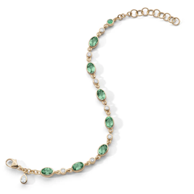 MONICA RICH KOSANN 18kt Yellow Gold Green Tourmaline Tennis Bracelet
