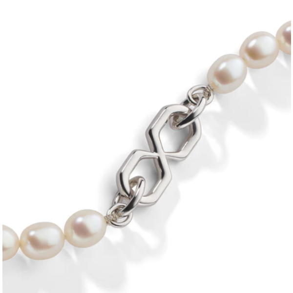 MONICA RICH KOSANN "The Symbol" Pearl Infinity Bracelet in Sterling Silver