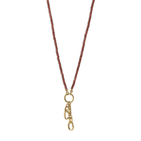 MONICA RICH KOSANN 18kt Yellow Gold 18" "Design Your Own" Garnet Charm Chain Necklace, 2 Charm Stations