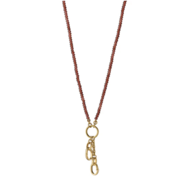 MONICA RICH KOSANN 18kt Yellow Gold 18" "Design Your Own" Garnet Charm Chain Necklace, 2 Charm Stations