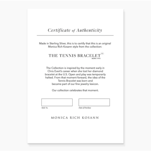 MONICA RICH KOSANN Round "European Cut" Rock Crystal Tennis Bracelet in Sterling Silver with Green Tsavorite and White Sapphire