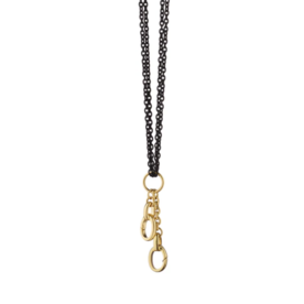 MONICA RICH KOSANN 30" "Design Your Own" Double Steel Charm Chain Necklace, 2 Charm Stations in 18K Yellow Gold with 2 enhancer stations to add charms.