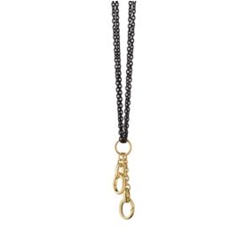 MONICA RICH KOSANN 30" "Design Your Own" Double Steel Charm Chain Necklace, 2 Charm Stations in 18K Yellow Gold with 2 enhancer stations to add charms.