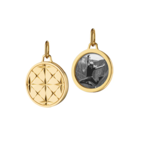 MONICA RICH KOSANN Small Round Mosaic 18K Gold Half Locket