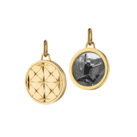 MONICA RICH KOSANN Small Round Mosaic 18K Gold Half Locket