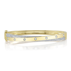 SHY CREATION INC 14kt Yellow Gold .57 Diamond Bangle