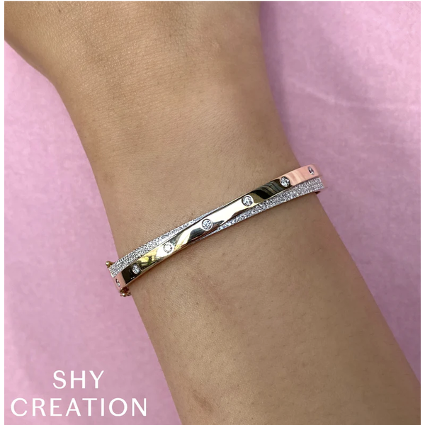 SHY CREATION INC 14kt Yellow Gold .57 Diamond Bangle