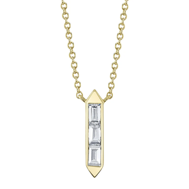 SHY CREATION INC 14kt Yellow Gold .18 Diamond Baguette Necklace