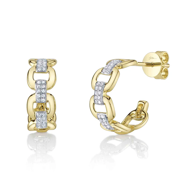 SHY CREATION INC 14kt Yellow Gold .13 Diamond Earrings
