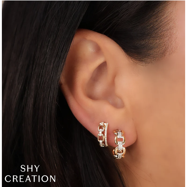 SHY CREATION INC 14kt Yellow Gold .13 Diamond Earrings
