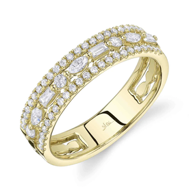 SHY CREATION INC 14kt Yellow Gold .47 Diamond Baguette Marquise Band