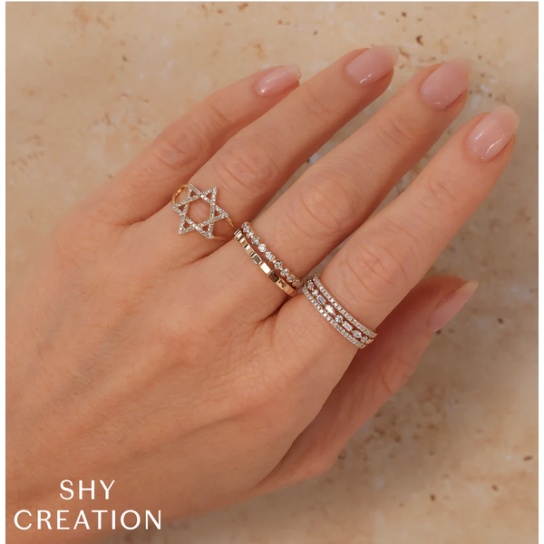 SHY CREATION INC 14kt Yellow Gold .47 Diamond Baguette Marquise Band