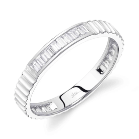 SHY CREATION INC 14kt White Gold .15 Diamond Baguette Band