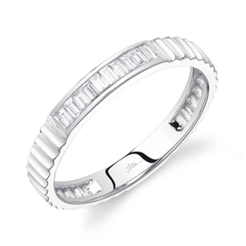 SHY CREATION INC 14kt White Gold .15 Diamond Baguette Band