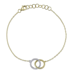 SHY CREATION INC 14kt Yellow & White Gold .14 Diamond Bracelet