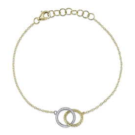 SHY CREATION INC 14kt Yellow & White Gold .14 Diamond Bracelet