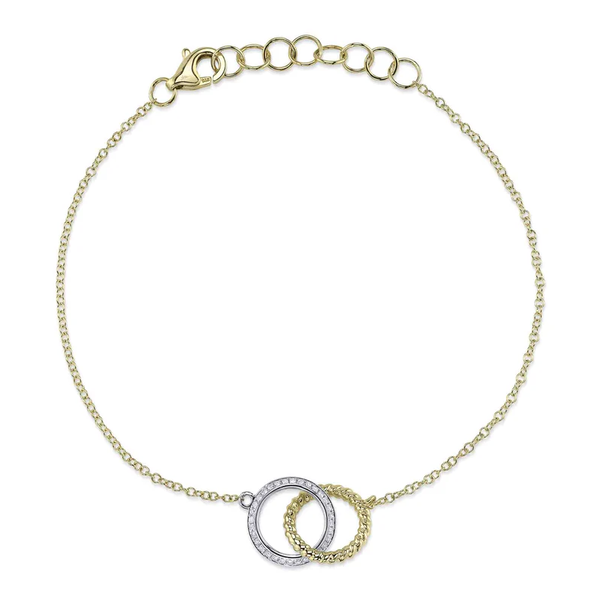 SHY CREATION INC 14kt Yellow & White Gold .14 Diamond Bracelet