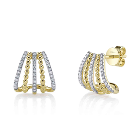 SHY CREATION INC 14kt Yellow Gold .18 Diamond Earrings