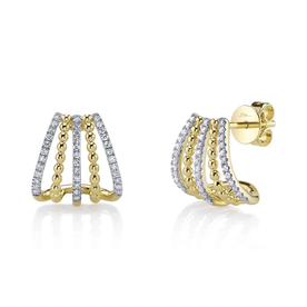 SHY CREATION INC 14kt Yellow Gold .18 Diamond Earrings