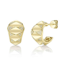 SHY CREATION INC 14kt Yellow Gold .16 Diamond Earrings