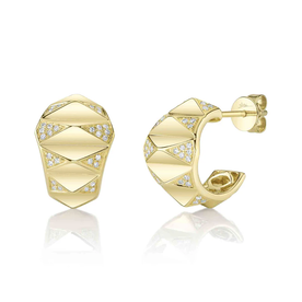 SHY CREATION INC 14kt Yellow Gold .16 Diamond Earrings