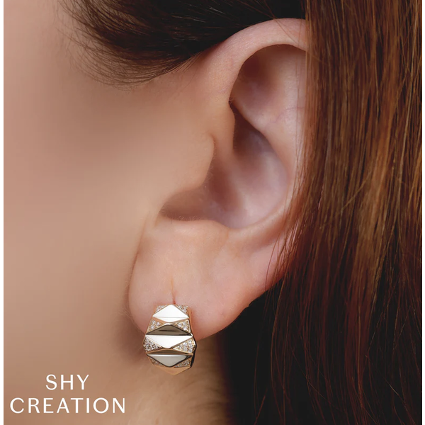 SHY CREATION INC 14kt Yellow Gold .16 Diamond Earrings