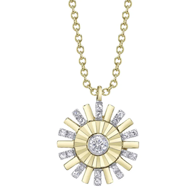 SHY CREATION INC 14kt Yellow Gold .11 Diamond Bezel Necklace