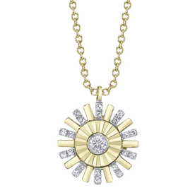 SHY CREATION INC 14kt Yellow Gold .11 Diamond Bezel Necklace
