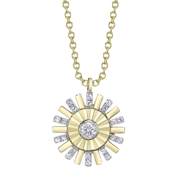 SHY CREATION INC 14kt Yellow Gold .11 Diamond Bezel Necklace