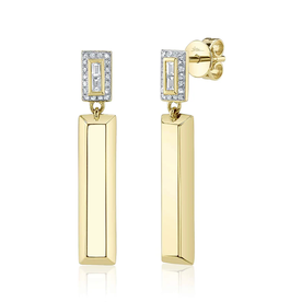 SHY CREATION INC 14kt Yellow Gold .16 Diamond Earrings
