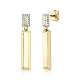 SHY CREATION INC 14kt Yellow Gold .16 Diamond Earrings
