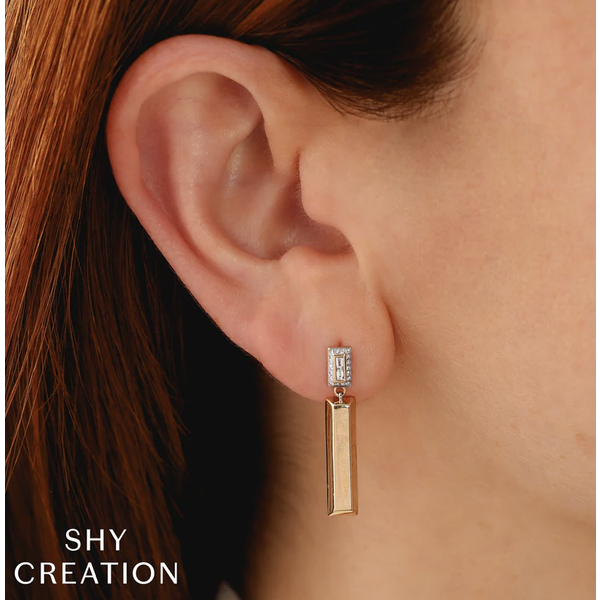 SHY CREATION INC 14kt Yellow Gold .16 Diamond Earrings