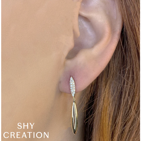 SHY CREATION INC 14kt Yellow Gold .29 Diamond Earrings
