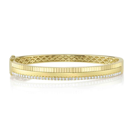 SHY CREATION INC 14kt Yellow Gold .58 Diamond Bangle