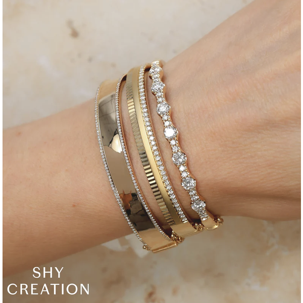 SHY CREATION INC 14kt Yellow Gold .58 Diamond Bangle