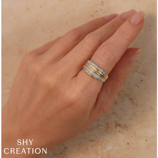 SHY CREATION INC 14kt Yellow Gold .33 Diamond Pave Ring