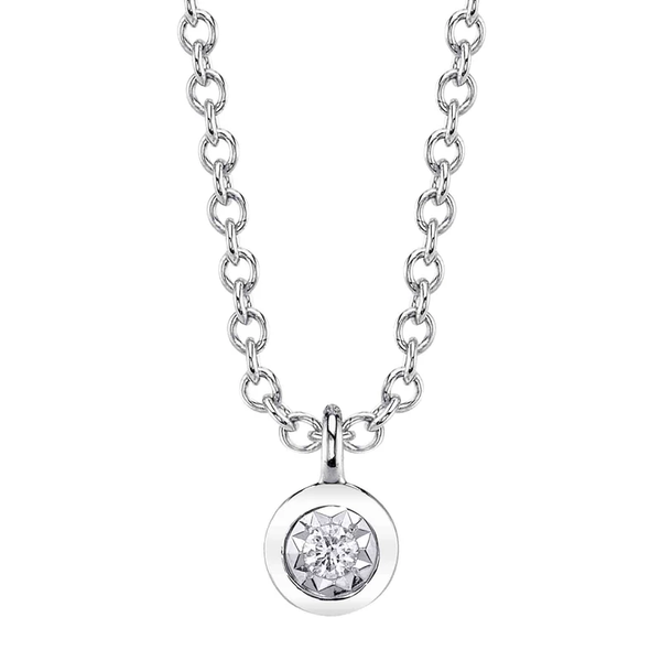 14kt White Gold .02 Diamond Necklace