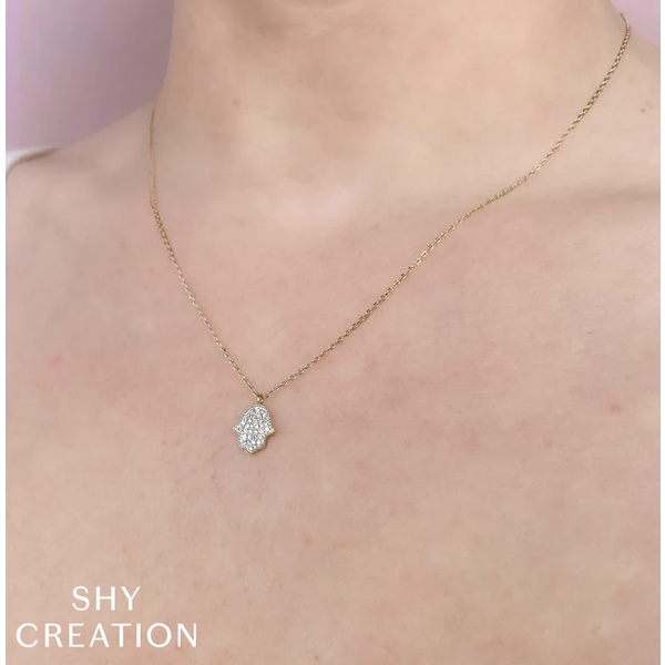 SHY CREATION INC 14kt Yellow Gold .13 Diamond Necklace