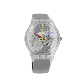 SWATCH CLEARLY BLACK STRIPED