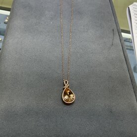 14kt Rose Gold .19ct Diamond 4.82ct Morganite Pendant