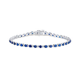 AMERICAN JEWELRY 18kt White Gold 4.10 Sapphire .55 Diamond Bracelet
