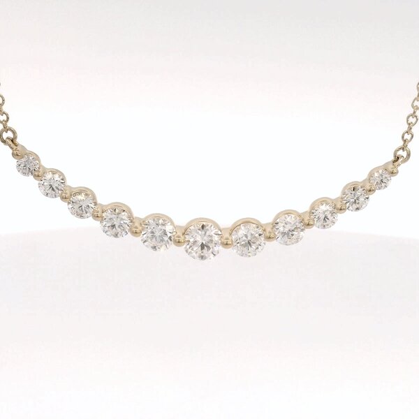 AMERICAN JEWELRY 18kt Yellow Gold 1.00 Diamond Bar Necklace