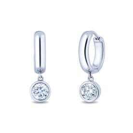 AMERICAN JEWELRY 18kt White Gold 1.00 Diamond Huggies
