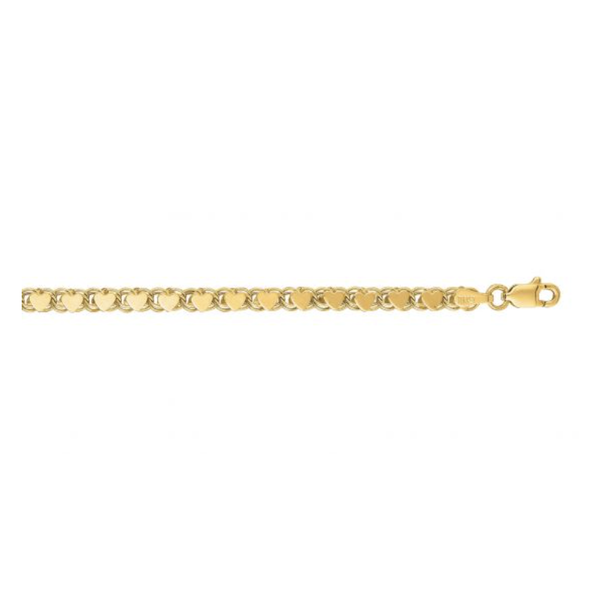 14kt Yellow Gold Heart Anklet