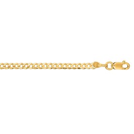 14kt Yellow Gold Comfort Curb Chain Anklet 10"